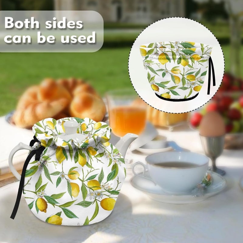 Mintulipy Lemon Tea Pot Cosy Dust Proof Insulating Tea Pot Cozies for Teapots Kitchen Accessory Home Table Decorative Breakfast Warmer Teapot Cozies Tea Pot Covers Only - Image 4